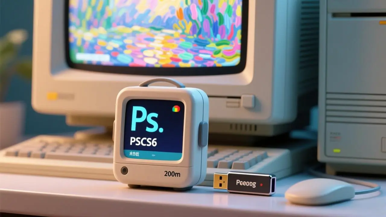 老电脑也能用！PS CS6精简版，小巧又便携，200M秒打开还能装U盘【M050】-码小屋