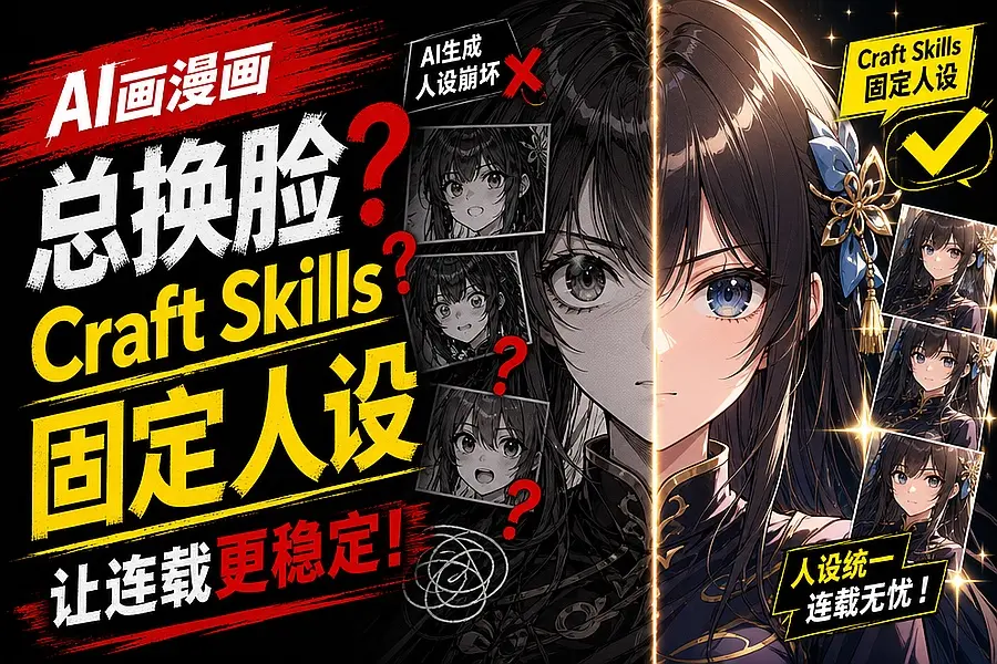 AI画漫画角色总换脸?Craft Skills固定人设让连载更稳定|码小屋