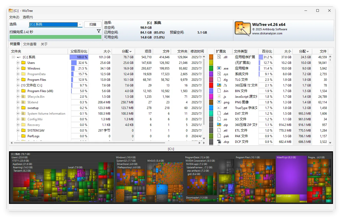 WizTree磁盘分析工具v4.30便携版-码小屋
